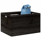 Cutie din lemn cu m&acirc;nere negru 40x30x23 cm lemn masiv de pin