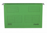 Dosar Suspendabil Cu Eticheta, Bagheta Metalica, Carton 230g/mp, 25 Buc/cutie, Bantex - Verde