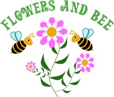 Sticker decorativ, Flowers and bee, Multicolor, 70 cm, 7491ST foto