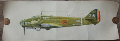 IAR 79, avion din dotarea ARR// grafica, tehnica mixta pe hartie foto