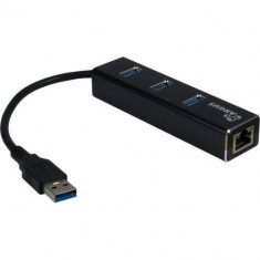 Hub USB Inter-Tech Argus IT-310 3x USB 3.2 gen 1 + 1x RJ45 Black foto