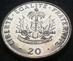 Moneda EXOTICA 20 CENTIMES - HAITI, anul 1991 *cod 2572 --- UNC foto