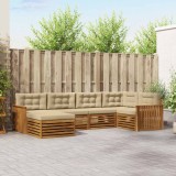 vidaXL Set de canapele de exterior cu pernă 6 pcs Natural și Bej 3373738