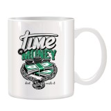 Cana alba personalizata Time is Money, INOVATIX&reg;. 330ml