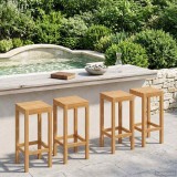 vidaXL Scaun de bar 4 pcs Maro Lemn solid de tec 42030010