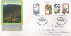 Australia 1986 - flori, serie pe FDC circulata