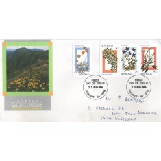 Australia 1986 - flori, serie pe FDC circulata