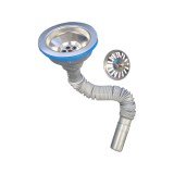 Cumpara ieftin Sifon flexibil pentru chiuveta cu cap mare de 115 mm, gri, 1&quot;1/2 - 32 mm