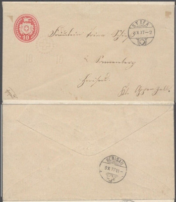 Switzerland 1877 Postal History Rare Cover Stafa to Herisau DB.559 foto