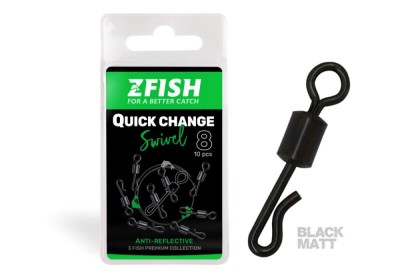 Vartej Rapid ZFISH Quick Change Swivel Matt, Nr 12, 20Kg, 10Buc, Negru foto