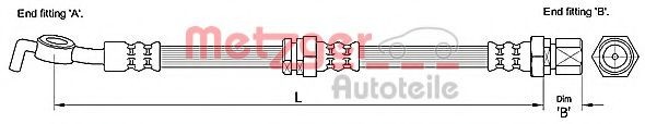 Conducta / cablu frana DAEWOO NUBIRA Break (KLAN) (2003 - 2016) METZGER 4110193