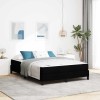 VidaXL Pat cu arcuri cu saltea Negru 140 x 190 cm țesătură 3398488