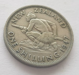 377. Moneda Noua Zeelanda 1 shilling 1947 (king &amp; emperor), Australia si Oceania