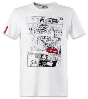 Tricou Barbati Oe Audi R8 Alb / Negru / Rosu Marimea M 3131700103 foto