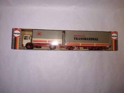 bnk jc Herpa - camion cu remorca - Man F8 K&amp;auml;ssbohrer Transmaximal - 1/87 foto