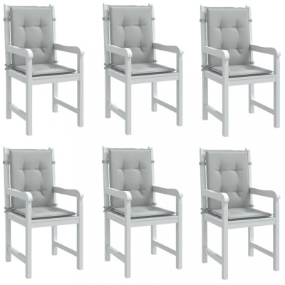 vidaXL Perne scaun cu spătar scund 6 buc. melanj gri 100x50x4cm textil foto