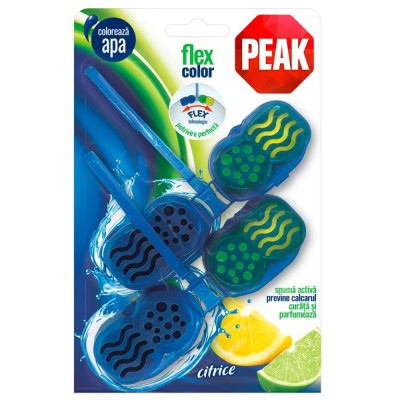 Odorizant wc Peak Flex Color, solid, citrice, 2 x 48 g foto