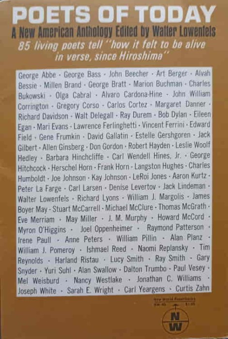 POETS OF TODAY. A NEW AMERICAN ANTHOLOGY-WALTER LOWENFELS-238238