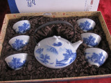 SET PORTELAN COBALT ART MAKE TASTE CI YUN FENG HUA CHINA CEAINIC SI CUPE SAKE