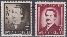 C1101 - Romania 1939 - Eminescu 2v.neuzat,perfecta stare
