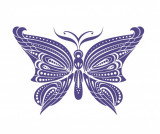 Cumpara ieftin Sticker decorativ Fluture, Albastru inchis, 60 cm, 1151ST-5, Oem