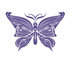 Sticker decorativ Fluture, Albastru inchis, 60 cm, 1151ST-5 foto
