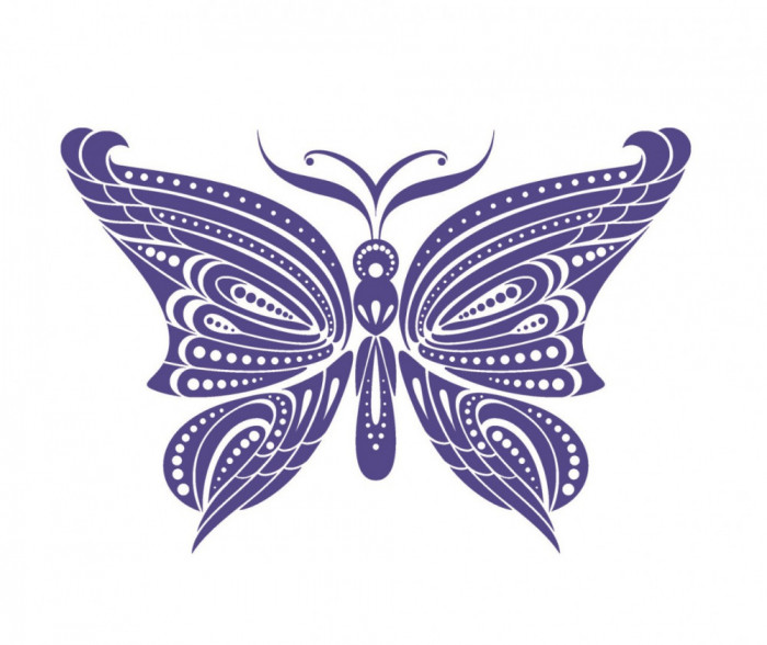 Sticker decorativ Fluture, Albastru inchis, 60 cm, 1151ST-5