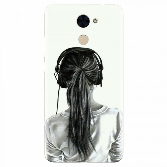 Husa silicon pentru Huawei Enjoy 7 Plus, Girl With Headphone