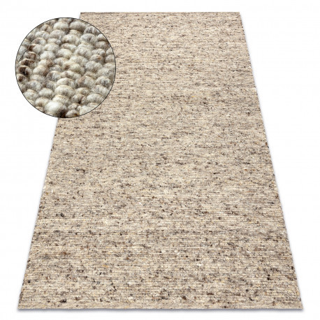 Covor bej, sand NEPAL 2100 - din lana, fata-verso, naturala, 160x220 cm