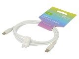 Cablu USB 2.0 USB-C 1,5m Alb Silicon Goobay, Mufă Ambele Părți