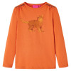 Tricou pentru copii cu m&acirc;neci lungi, portocaliu ars, 128