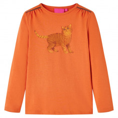 Tricou pentru copii cu mâneci lungi, portocaliu ars, 128