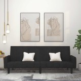 VidaXL Canapea extensibilă cu 2 locuri, negru, catifea