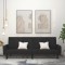 vidaXL Canapea extensibilă cu 2 locuri, negru, catifea 375780