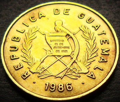 Moneda exotica 1 CENTAVO - GUATEMALA, anul 1986 * cod 2537 foto