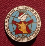 Insigna Festivalul International al Teatrelor de Papusi si Marionete Bucuresti 1958