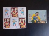 2001 - Hagi - 17 ani sub tricolor - bloc de 3 timbre + 3 vignete + colita nedantelata - LP1548 + LP1549