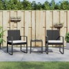 Set mobilier de gradina cu perne, 3 piese, negru, PP ratan GartenMobel Dekor, vidaXL