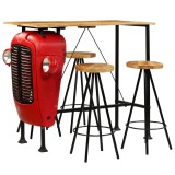 Set bar 5 piese, lemn masiv de mango, 120x60x107 cm
