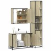 VidaXL Set mobilier de baie, 3 piese, stejar sonoma, lemn prelucrat