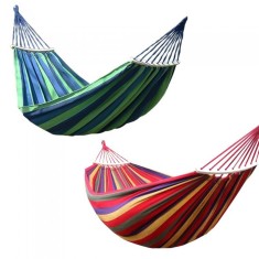 Hamac Relaxare cu Lemn Perfect pentru 2 Persoane, 200 x 180 cm, Pentru Curte sau Camping, Usor de Montat