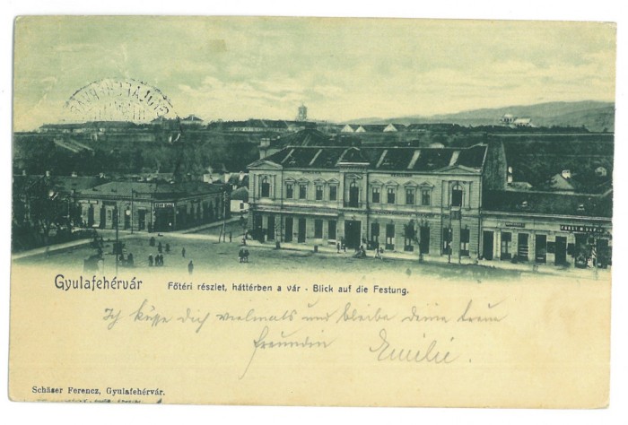 3879 - ALBA IULIA, Market, Litho, Romania - old postcard - used - 1906