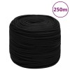Fr&acirc;nghie de lucru, negru, 6 mm, 250 m, polipropilenă