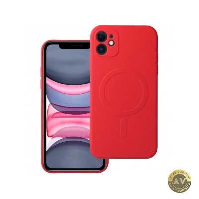 Husa MagSafe pentru Apple iPhone 11 OEM Silicone Mag Rosie foto