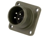 Conector circular soclu PIN 4 tată lipire argintat
