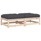 Cumpara ieftin Taburete de gradina cu perne, 2 buc., lemn masiv de pin