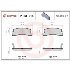 Placute frana Lexus Es (Mcv , Rx (Mcu15); Toyota Avensis ( T22), Avensis Liftback ( T22), Avensis Station Wagon ( T22), Camry ( V1), Camry ( V2), Cam