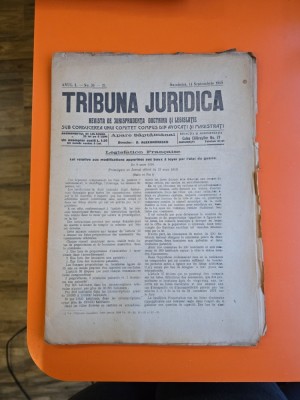 Tribuna Juridică nr. 26-27/14.09.1919 - foto