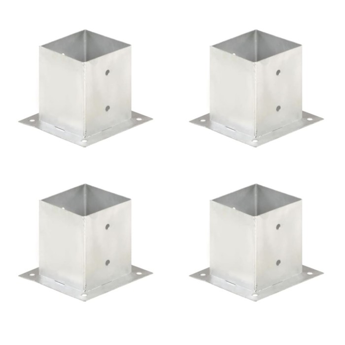 Suporți st&acirc;lp, 4 buc., metal galvanizat, 121 mm