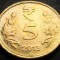 Moneda 5 RUPII - INDIA, anul 2013 * cod 4169 = luciu de batere
